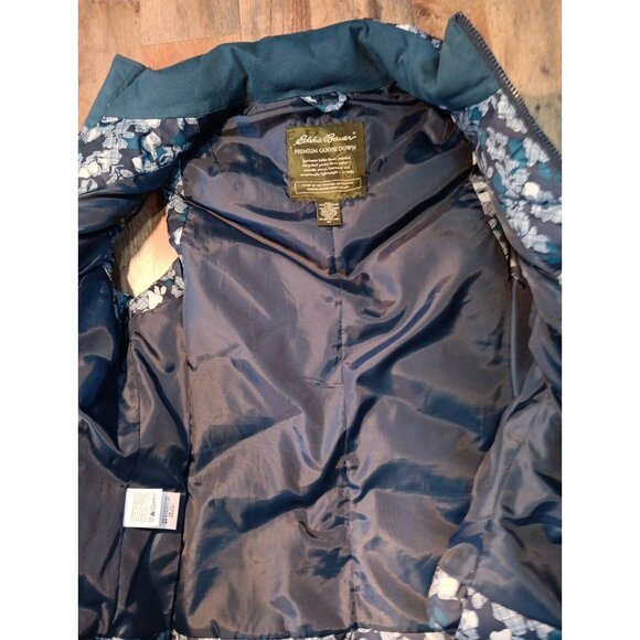 Eddie Bauer Vest‎ Womens M Premium Goose Down Puffer Blue Floral Insulated Quilt - Picture 8 of 10